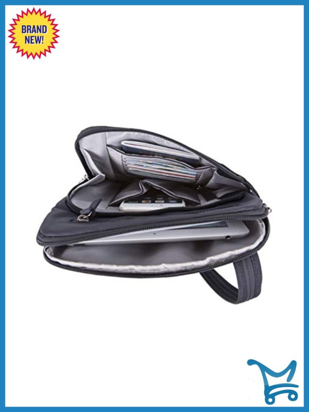 Anti-Theft Crossbody Bag with RFID Blocking, Adjustable Strap - Picture 3 of 6